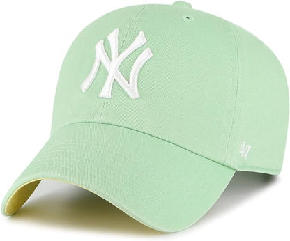 47 Brand MLB New York Yankees Ballpark Clean Up Hat Adjustable Cap Hemlock Green