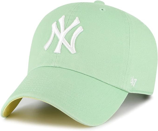 47 Brand MLB New York Yankees Ballpark Clean Up Hat Adjustable Cap Hemlock Green
