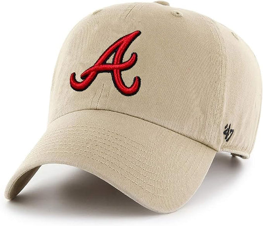 47 Brand MLB Atlanta Brave Clean Up Hat Adjustable Cap Khaki
