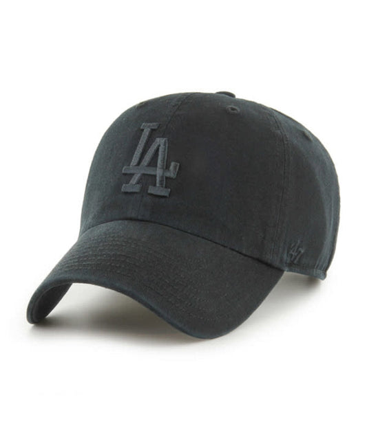 47 Brand MLB Los Angeles Dodgers Clean Up Hat Adjustable Cap Black