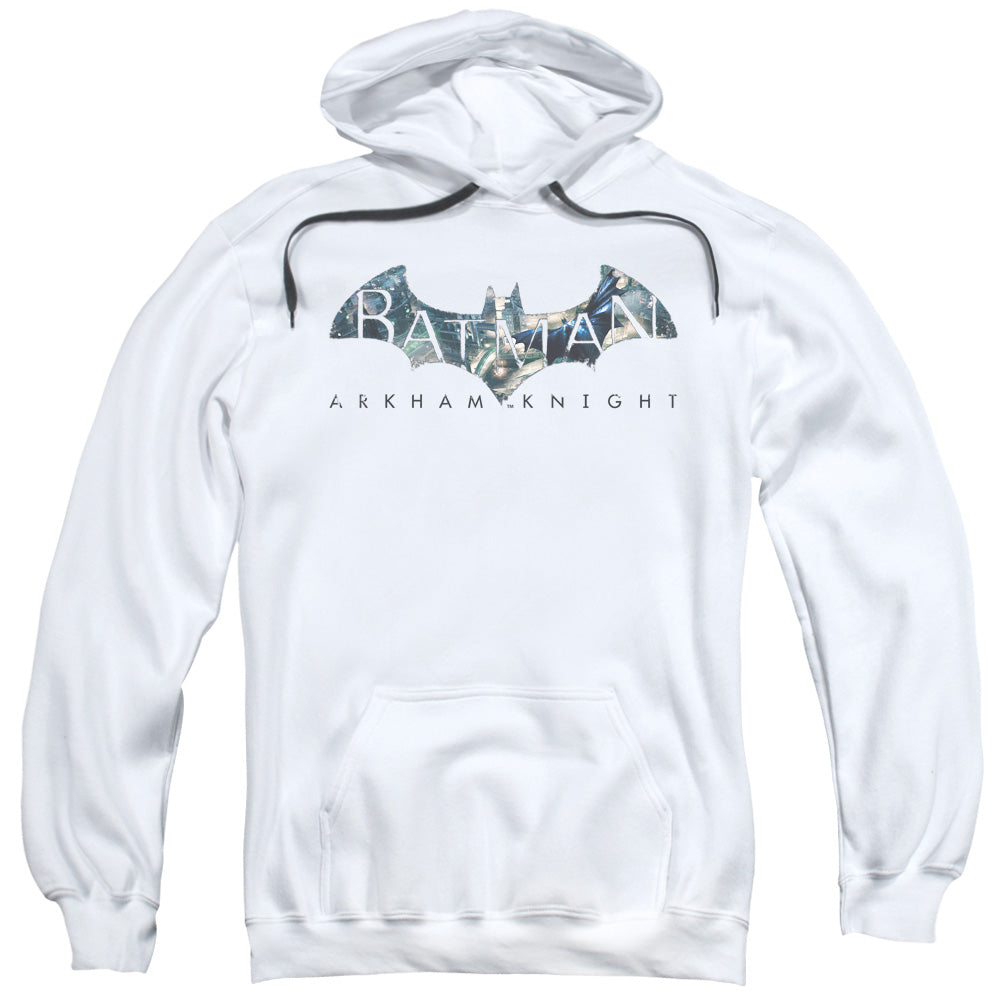 Batman Arkham Knight Descending Logo Mens Hoodie White
