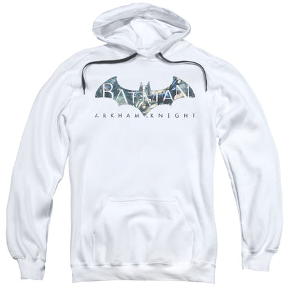 Batman Arkham Knight Descending Logo Mens Hoodie White