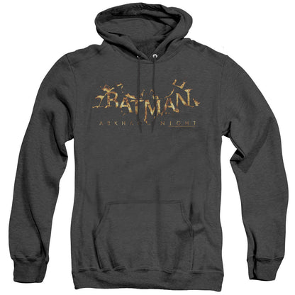 Batman Arkham Knight Ak Flame Logo Heather Mens Hoodie Black