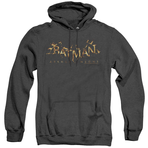 Batman Arkham Knight Ak Flame Logo Heather Mens Hoodie Black
