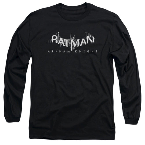 Batman Arkham Knight Ak Splinter Logo Mens Long Sleeve Shirt Black