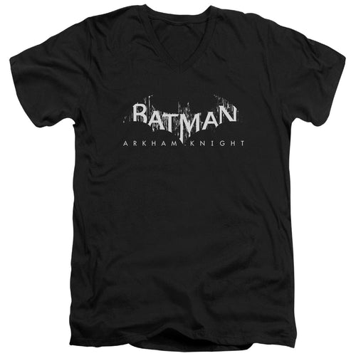 Batman Arkham Knight Ak Splinter Logo Mens Slim Fit V Neck T Shirt Black
