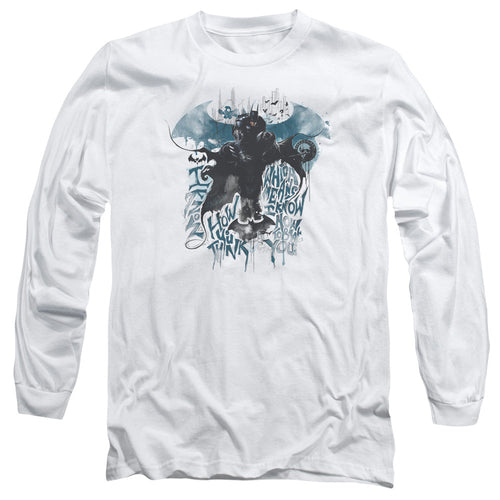 Batman Arkham Knight I Know Mens Long Sleeve Shirt White