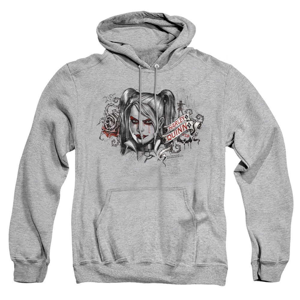 Batman Arkham Knight Hq Sketch Mens Hoodie Athletic Heather
