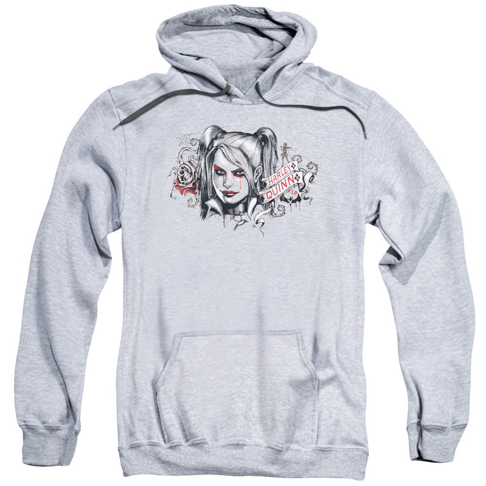 Batman Arkham Knight Hq Sketch Mens Hoodie Athletic Heather