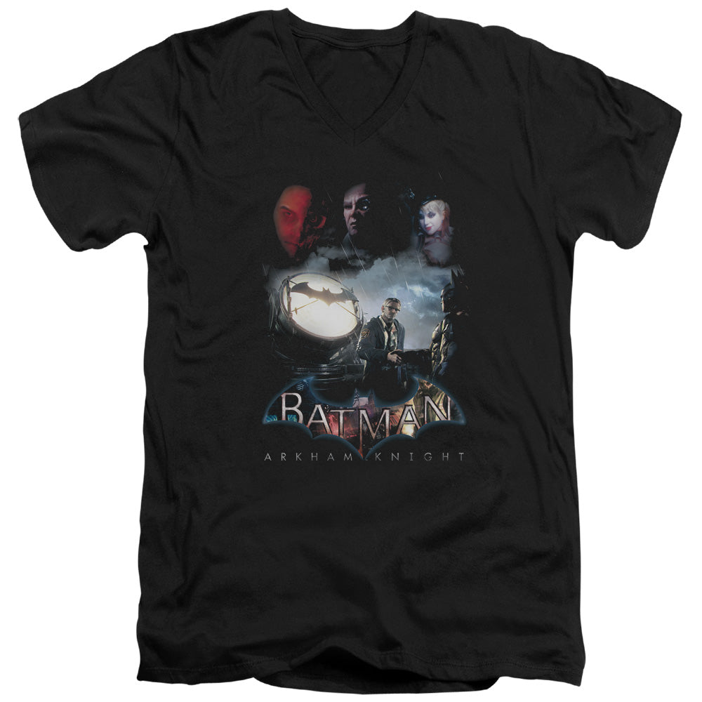 Batman Arkham Knight Villain Storm Mens Slim Fit V Neck T Shirt Black