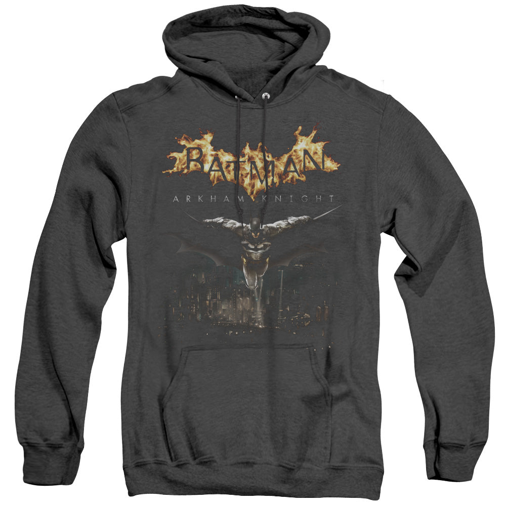 Batman Arkham Knight City Watch Heather Mens Hoodie Black