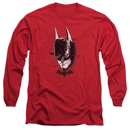Batman Arkham Knight Ak Head Mens Long Sleeve Shirt Red