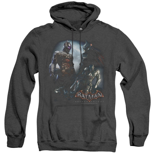 Batman Arkham Knight Face Off Heather Mens Hoodie Black