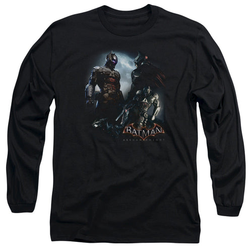 Batman Arkham Knight Face Off Mens Long Sleeve Shirt Black