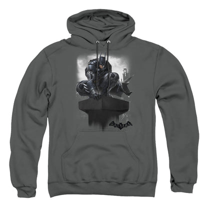 Batman Arkham Knight Perched Mens Hoodie Charcoal