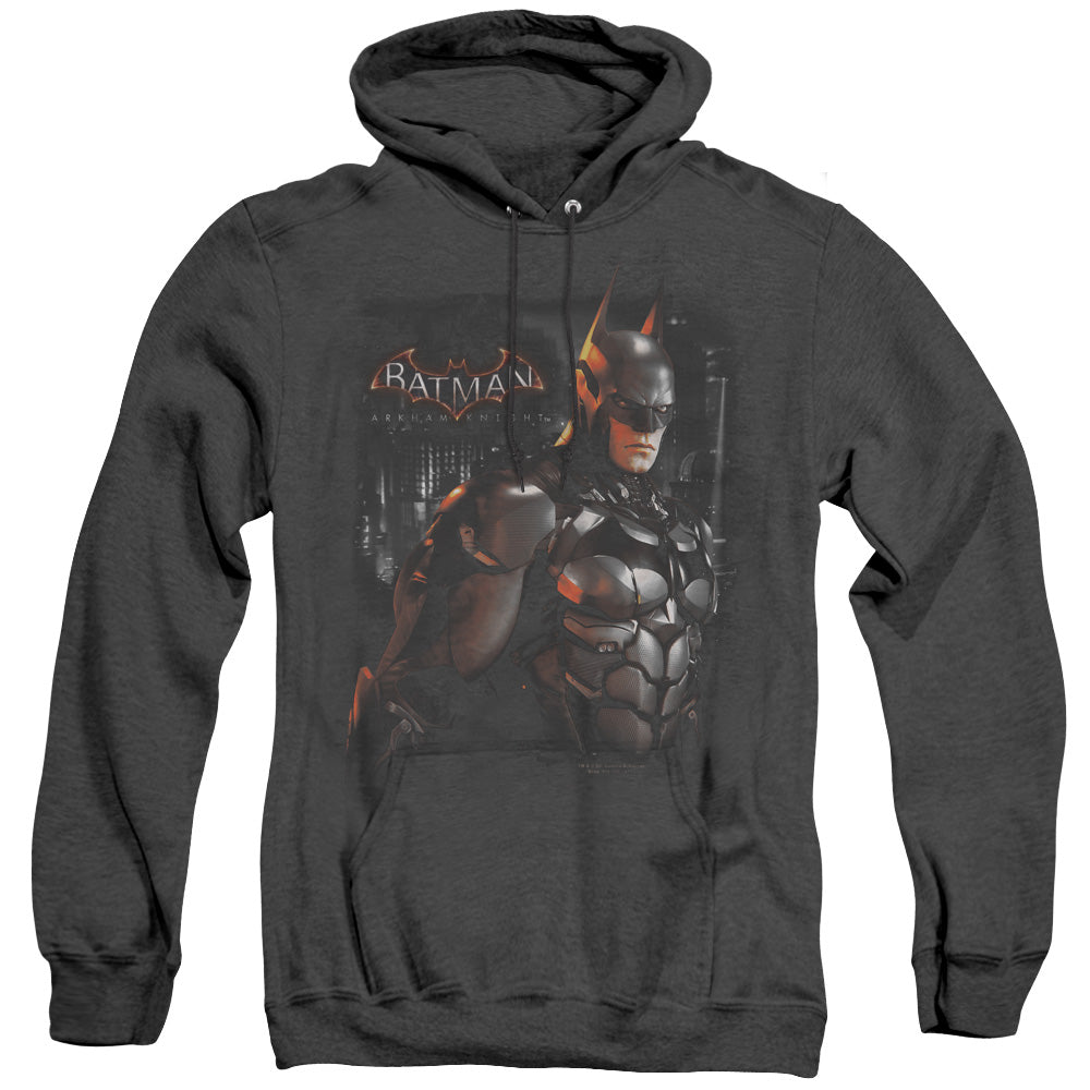 Batman Arkham Knight Dark Knight Heather Mens Hoodie Black