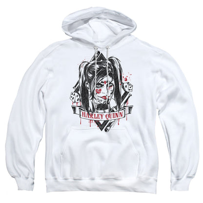 Batman Arkham Knight Sugar Quinn Mens Hoodie White
