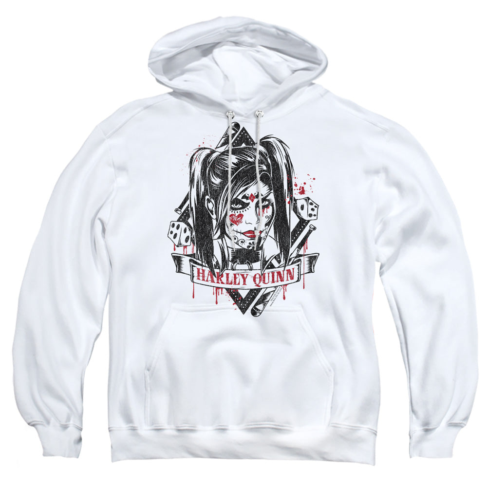 Batman Arkham Knight Sugar Quinn Mens Hoodie White