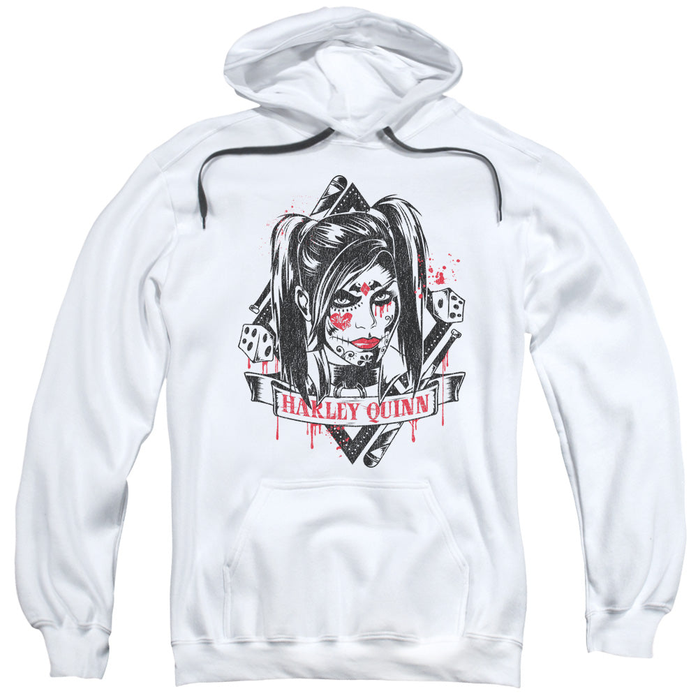 Batman Arkham Knight Sugar Quinn Mens Hoodie White