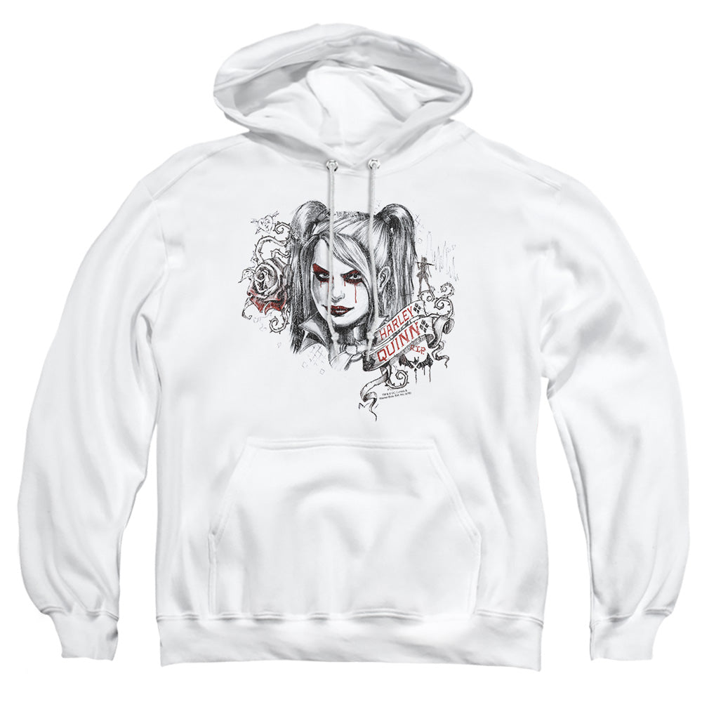 Batman Arkham Knight Sketchy Girl Mens Hoodie White