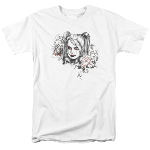 Batman Arkham Knight Sketchy Girl Mens T Shirt White