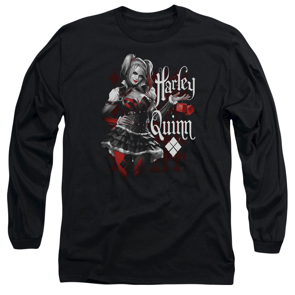 Batman Arkham Knight Dice Mens Long Sleeve Shirt Black