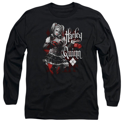 Batman Arkham Knight Dice Mens Long Sleeve Shirt Black