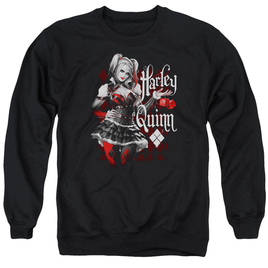 Batman Arkham Knight Dice Mens Crewneck Sweatshirt Black Officially Licensed