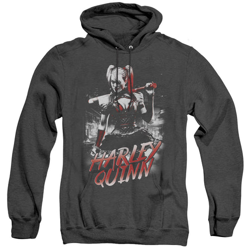 Batman Arkham Knight Quinn City Heather Mens Hoodie Black