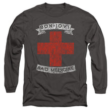 Load image into Gallery viewer, Bon Jovi Bad Medicine Mens Long Sleeve Shirt Charcoal Officially Licensed
