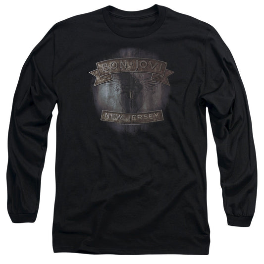 Bon Jovi New Jersey Mens Long Sleeve Shirt Black Officially Licensed