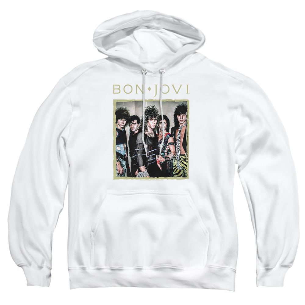 Bon Jovi Framed Mens Hoodie White