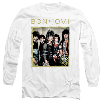 Bon Jovi Framed Mens Long Sleeve Shirt White Officially Licensed