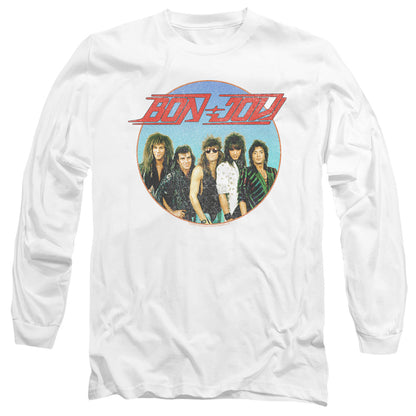 Bon Jovi Bon Sphere Mens Long Sleeve Shirt White Officially Licensed
