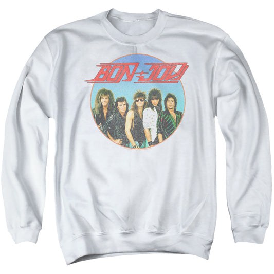 Bon Jovi Bon Sphere Mens Crewneck Sweatshirt White Officially Licensed