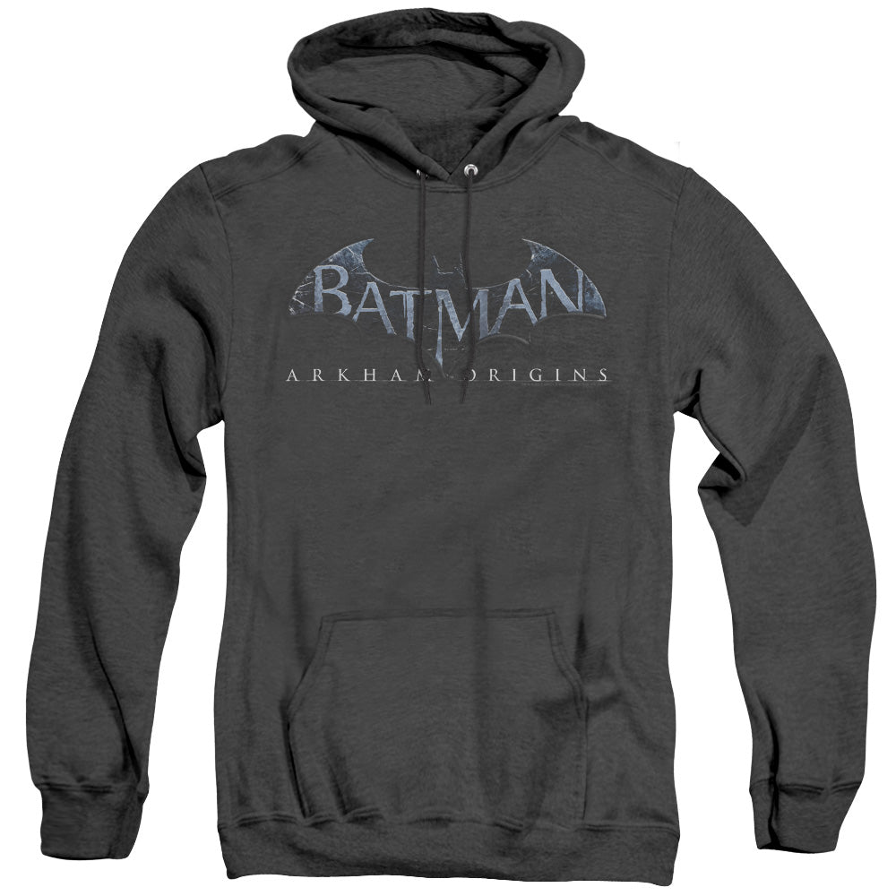 Batman Arkham Origins Logo Heather Mens Hoodie Black