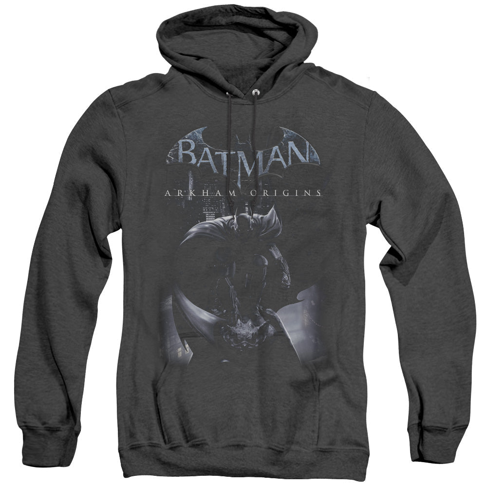 Batman Arkham Origins Perched Cat Heather Mens Hoodie Black