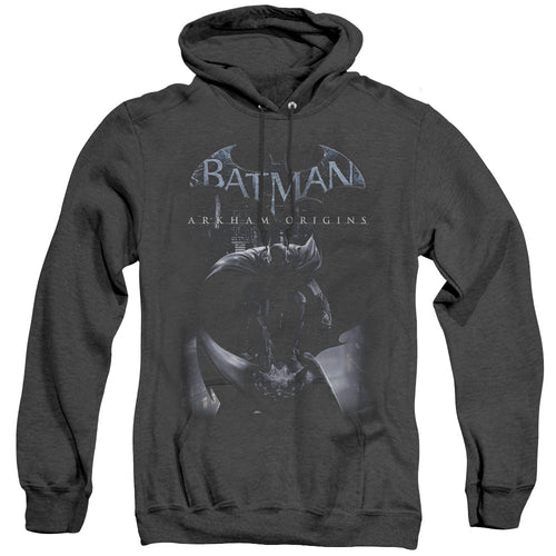 Batman Arkham Origins Perched Cat Heather Mens Hoodie Black