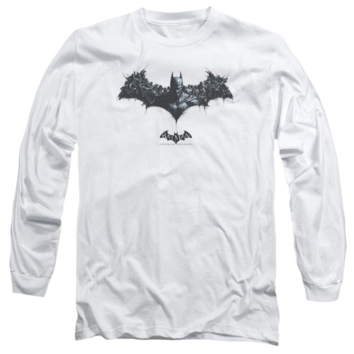 Batman Arkham Origins Bat Of Enemies Mens Long Sleeve Shirt White