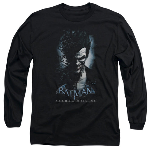 Batman Arkham Origins Joker Mens Long Sleeve Shirt Black