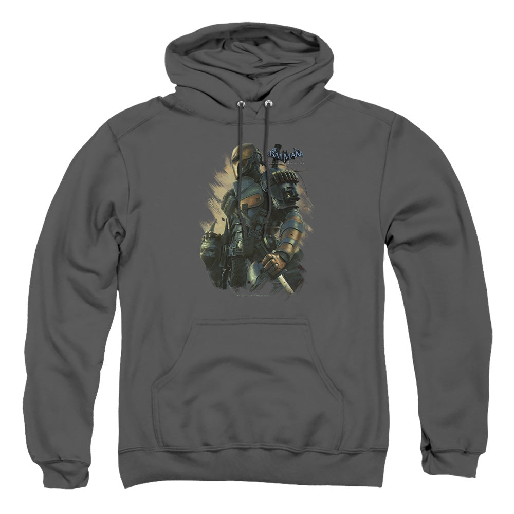 Batman Arkham Origins Deathstroke Mens Hoodie Charcoal