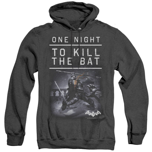 Batman Arkham Origins One Night Heather Mens Hoodie Black