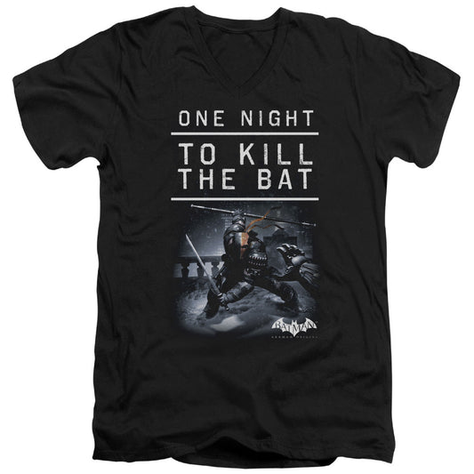 Batman Arkham Origins One Night Mens Slim Fit V Neck T Shirt Black