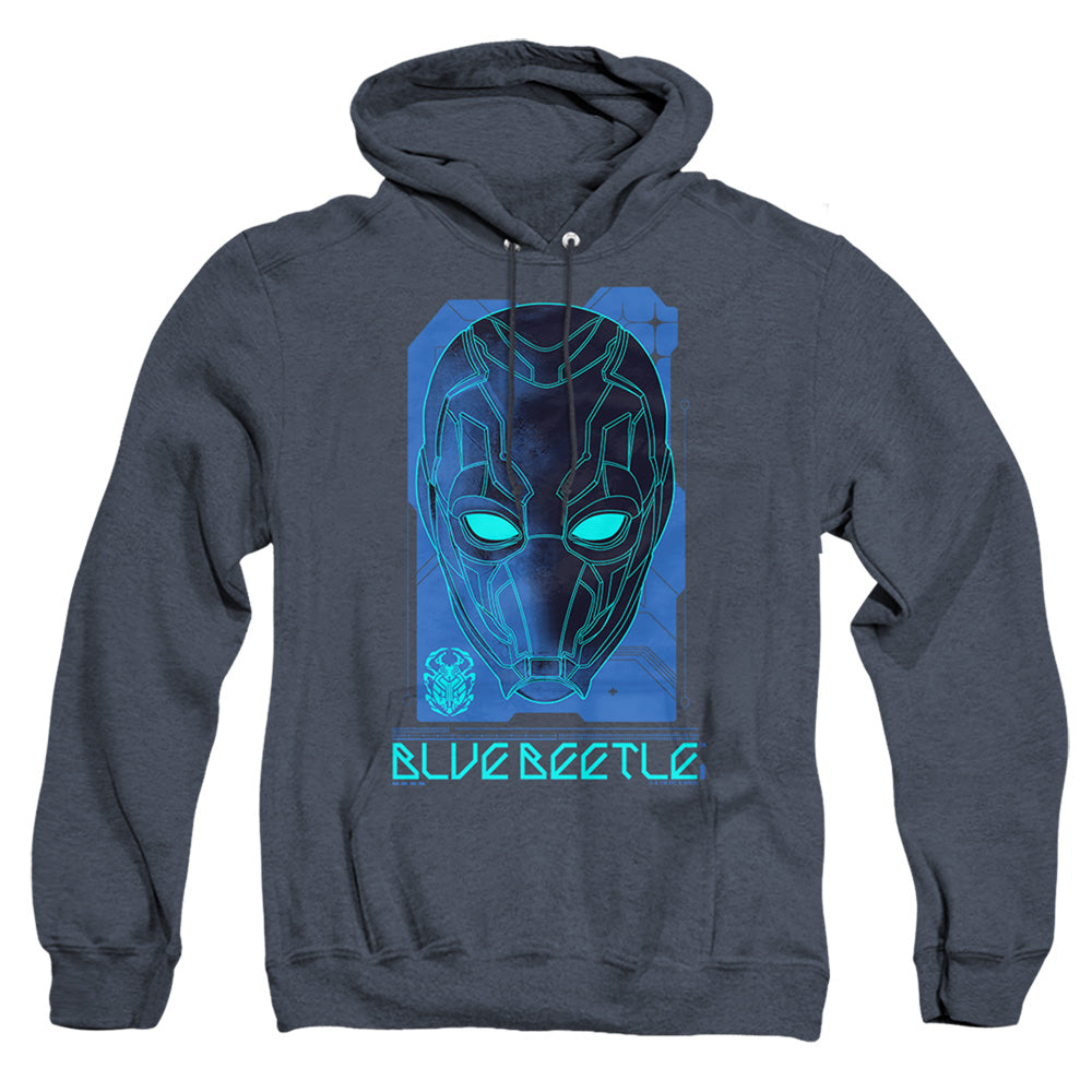 Blue Beetle (2023) Large Mask Heather Mens Hoodie Navy