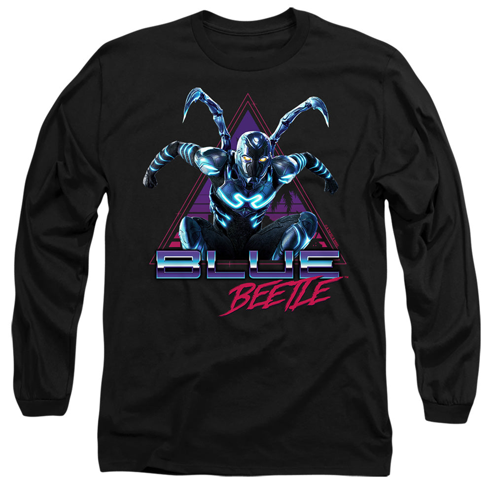 Blue Beetle (2023) Leaping Triangle Mens Long Sleeve Shirt Black Officially Licensed