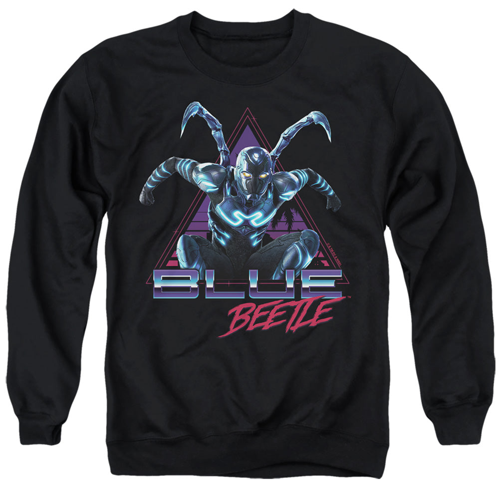 Blue Beetle (2023) Leaping Triangle Mens Crewneck Sweatshirt Black Officially Licensed
