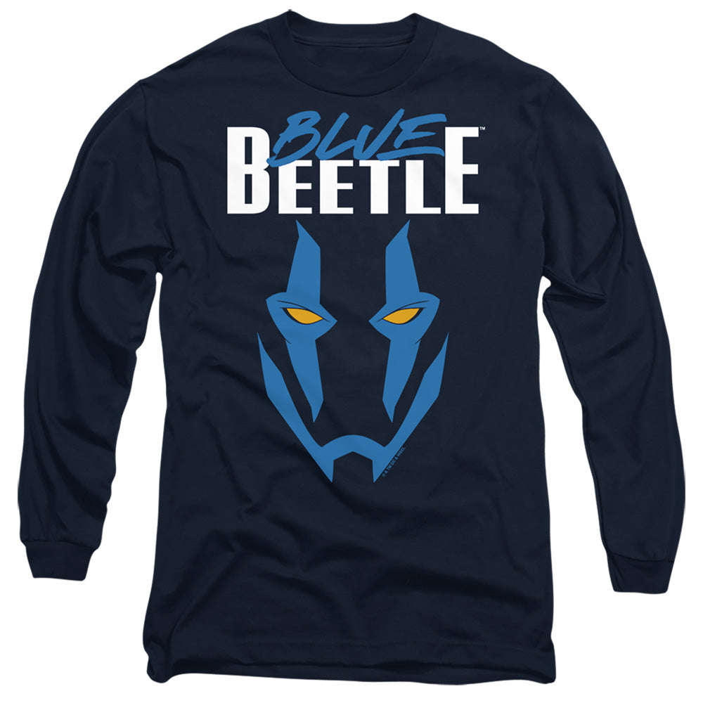 Blue Beetle (2023) Mask Mens Long Sleeve Shirt Navy Officially Licensed