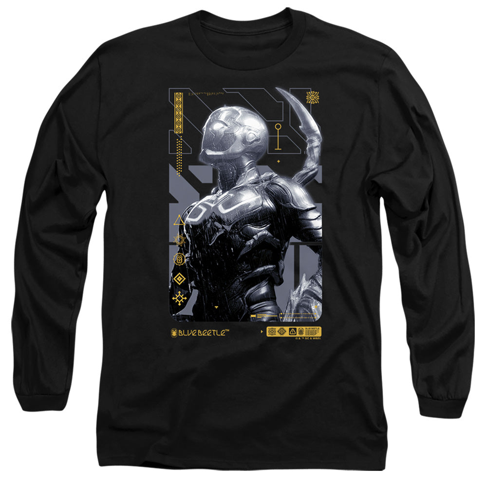 Blue Beetle (2023) Beetle Heads Up Mens Long Sleeve Shirt Black Officially Licensed