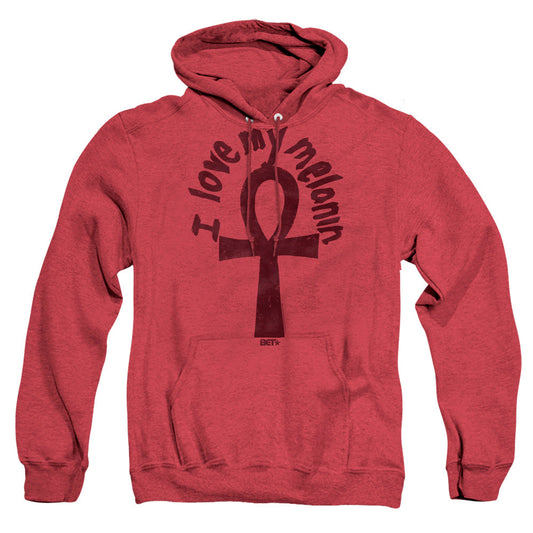 Bet I Love My Melanin Heather Mens Hoodie Red