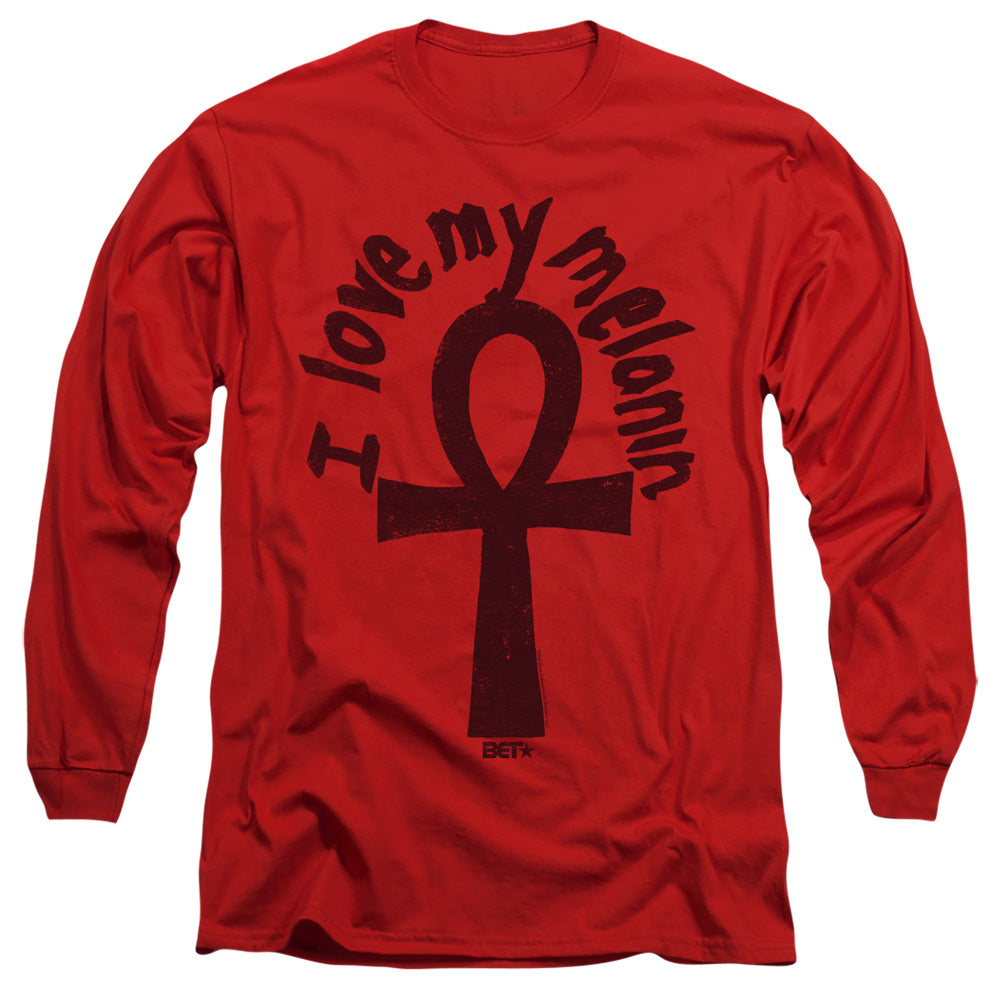 Bet I Love My Melanin Mens Long Sleeve Shirt Red Officially Licensed